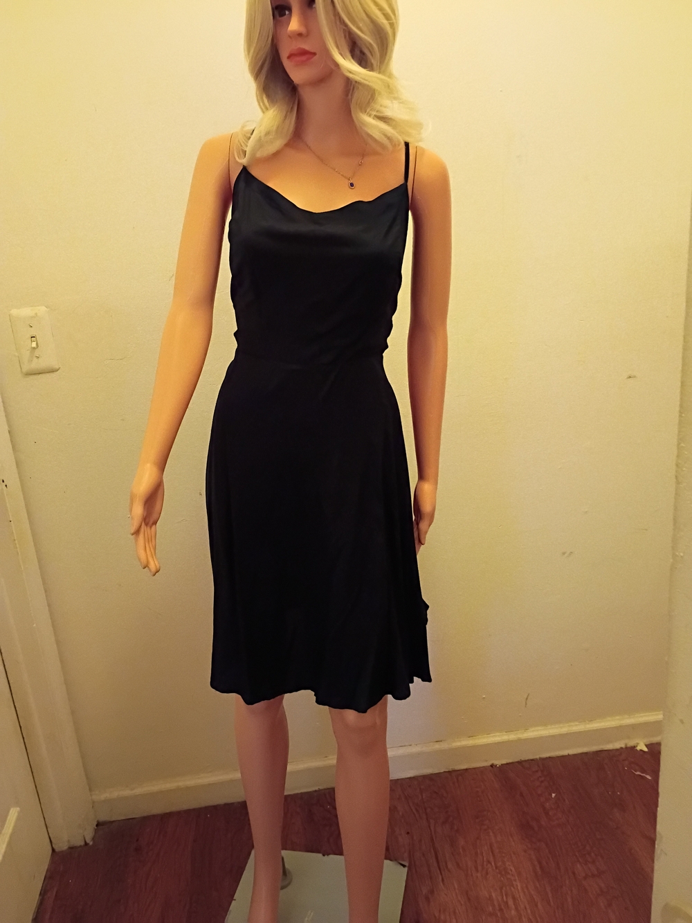 Old Navy Black Cowl Slip Mini Dress